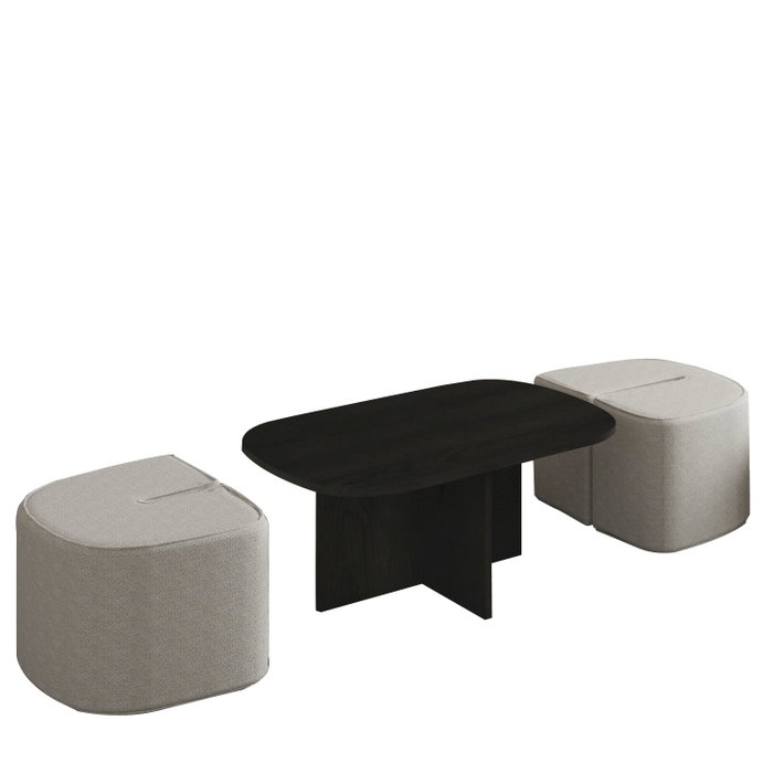 Hanah Home Juego de mesas de café Twin - Negro